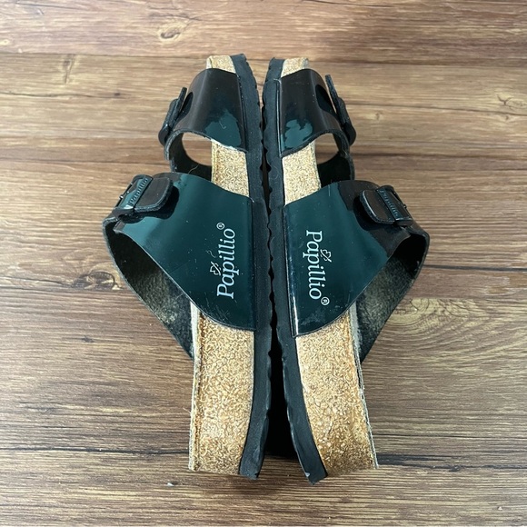 PAPILLIO Birkenstock Black Two Strap Sandals Slides Women’s Size 11 (42) Shoes - Picture 7 of 8